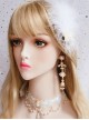 Baroque Style Gorgeous Retro European Golden Metal Pearl Decoration Palace Style Classic Lolita Long Earrings