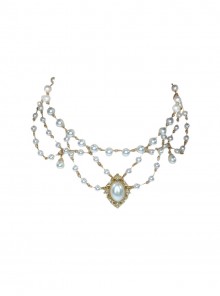Elegant French Style Gorgeous Versatile Handmade Sweet Tea Party Bridal Gemstone Layered Pearl Classic Lolita Necklace