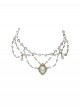 Elegant French Style Gorgeous Versatile Handmade Sweet Tea Party Bridal Gemstone Layered Pearl Classic Lolita Necklace