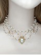 Elegant French Style Gorgeous Versatile Handmade Sweet Tea Party Bridal Gemstone Layered Pearl Classic Lolita Necklace