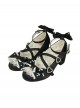 Chanson Cream Series Round Toe Bowknot Pearl Lace Crisscross Shoelace Design Thin Bottom Mid Heel Sweet Lolita Thick Heel Shoes