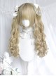 Dolls Convention Series Retro Beige Golden Cute Flat Bangs Long Curly Twin Ponytail Sweet Lolita Wig