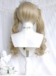 Dolls Convention Series Retro Beige Golden Cute Flat Bangs Long Curly Twin Ponytail Sweet Lolita Wig