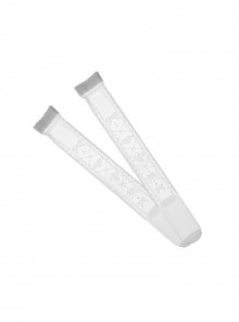 White Delicate Lace Angel Bowknot Heart Pattern Polka Dot Decoration Sweet Lolita Over The Knee Stockings