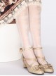 White Delicate Lace Angel Bowknot Heart Pattern Polka Dot Decoration Sweet Lolita Over The Knee Stockings