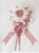 Exquisite Gorgeous Pink Three Dimensional Rose Ribbon Bowknot Lace Sweet Lolita Tulle Small Top Hat