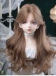 Sugar Flower Series Gentle Temperament Fluffy Light Brown Honey Tea Color Forehead Lace Curls Sweet Lolita Long Curly Wig