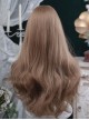 Sugar Flower Series Gentle Temperament Fluffy Light Brown Honey Tea Color Forehead Lace Curls Sweet Lolita Long Curly Wig