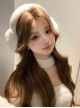 Sugar Flower Series Gentle Temperament Fluffy Light Brown Honey Tea Color Forehead Lace Curls Sweet Lolita Long Curly Wig