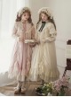 Glass Flower House Series Elegant Rose Embroidered V Shaped Splicing Covered Button Lace Ruffle Drawstring Hem Classic Lolita Short Sleeve Dress
