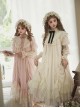 Glass Flower House Series Elegant Rose Embroidered V Shaped Splicing Covered Button Lace Ruffle Drawstring Hem Classic Lolita Short Sleeve Dress