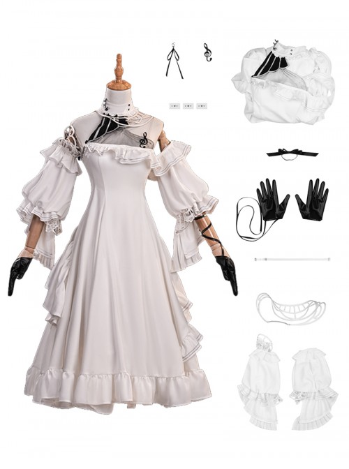 Game Wuthering Waves Halloween Cosplay Phrolova White Dress Costume Full Set