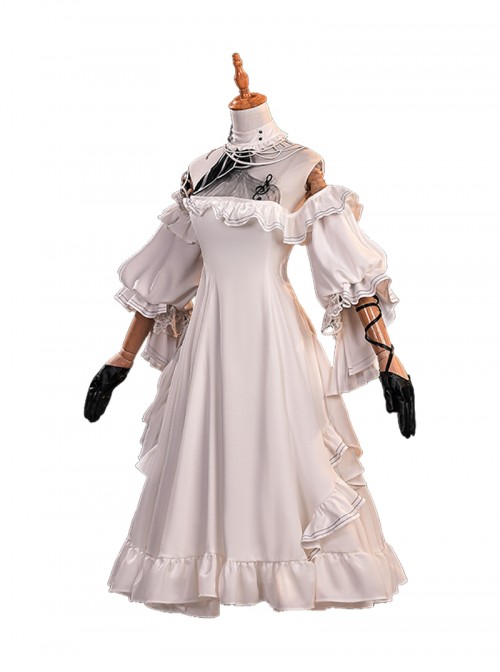 Game Wuthering Waves Halloween Cosplay Phrolova White Dress Costume Full Set