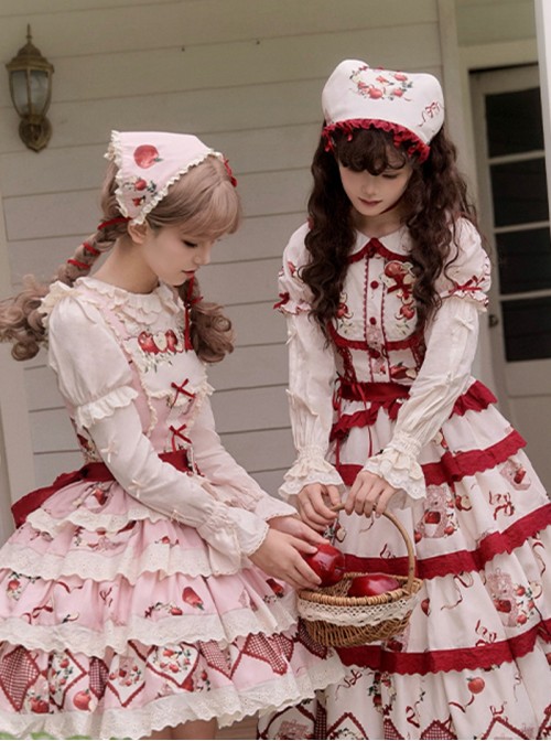 Apple Orchard Series Beige Exquisite Bowknot Decoration Ruffle Design Elastic Cuffs Sweet Lolita Sleeves