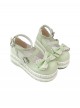 Thousand Layer Tata Series Round Toe Bowknot Decoration Metal Buckle Cake Pure White Double Layer Lace Sweet Lolita Thick Sole Shoes