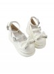 Thousand Layer Tata Series Round Toe Bowknot Decoration Metal Buckle Cake Pure White Double Layer Lace Sweet Lolita Thick Sole Shoes