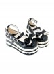Thousand Layer Tata Series Round Toe Bowknot Decoration Metal Buckle Cake Pure White Double Layer Lace Sweet Lolita Thick Sole Shoes