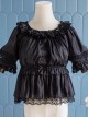 Daily Simple Versatile Round Neck Bowknot Ruffle Lace Trim Decoration Collar Two Way Sweet Lolita Short-Sleeved Shirt