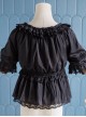 Daily Simple Versatile Round Neck Bowknot Ruffle Lace Trim Decoration Collar Two Way Sweet Lolita Short-Sleeved Shirt