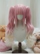 Cute Daily Versatile Straight Bangs Bob Hair Sweet Lolita Gradient Tiger Mouth Clip Double Ponytail Long Curly Wig