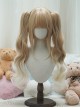 Cute Daily Versatile Straight Bangs Bob Hair Sweet Lolita Gradient Tiger Mouth Clip Double Ponytail Long Curly Wig