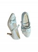 Pearl Prologue Series Elegant Lace Bowknot Pearl Decoration Velcro Laces Sweet Lolita Pointed Toe Slim High Heels