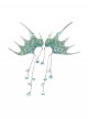 Mermaid Princess Sparkling Dreamy Fairy Pearl Shell Tassel Mermaid Fin Earrings Sweet Lolita Side Clip Earrings