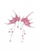 Mermaid Princess Sparkling Dreamy Fairy Pearl Shell Tassel Mermaid Fin Earrings Sweet Lolita Side Clip Earrings