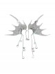Mermaid Princess Sparkling Dreamy Fairy Pearl Shell Tassel Mermaid Fin Earrings Sweet Lolita Side Clip Earrings