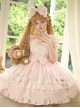 Ancient Petal Rabbit Series Exquisite Three Dimensional Bowknot Criss Cross Design Lace Decoration Petal Lace Hem Sweet Lolita Bubble Sleeve Dress