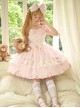 Ancient Petal Rabbit Series Exquisite Three Dimensional Bowknot Criss Cross Design Lace Decoration Petal Lace Hem Sweet Lolita Bubble Sleeve Dress