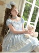 Ancient Petal Rabbit Series Exquisite Three Dimensional Bowknot Criss Cross Design Lace Decoration Petal Lace Hem Sweet Lolita Bubble Sleeve Dress