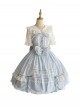 Ancient Petal Rabbit Series Ribbon Bowknot Exquisite Three Dimensional Lace Pearl Decoration Petal Lace Hem Sweet Lolita Sleeveless Dress