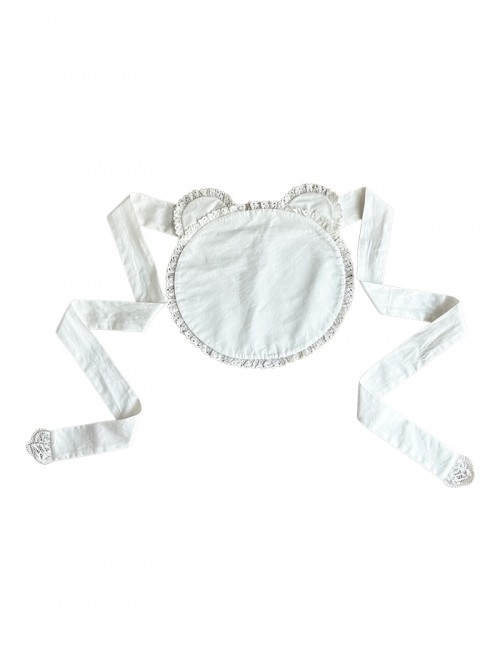 Ancient Petal Rabbit Series Exquisite White Bear Ears Design Lace Decoration Sweet Lolita Apron
