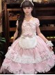 Ancient Petal Rabbit Series Exquisite White Bear Ears Design Lace Decoration Sweet Lolita Apron