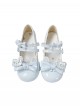 Rabbit Bear Biscuit Series Bowknot Lace Ruffle Bunny Ear Design Sweet Lolita  Round Toe Low Heel Shoes