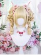 Cute Daily Versatile Air Bangs Sweet Lolita Roman Curl Double Ponytail Full Wig