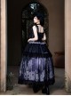 Bone Ghost Series Black Purple Three Dimensional Rose Skeleton Hand Chain Lace Halloween Subculture Skull Cross Print Gothic Lolita Top Skirt Set