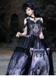 Bone Ghost Series Black Purple Three Dimensional Rose Skeleton Hand Chain Lace Halloween Subculture Skull Cross Print Gothic Lolita Top Skirt Set