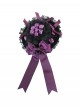 Exquisite Elegant Black Lace Purple Satin Rose Bowknot Ribbon Decoration Gothic Lolita Small Top Hat