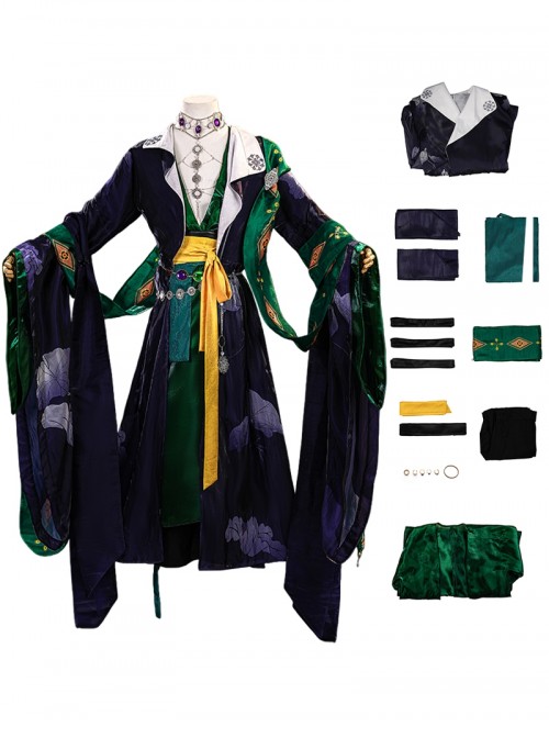 Game Where Winds Meet Halloween Cosplay Drunk Flower Shade Sect Men Costume Set