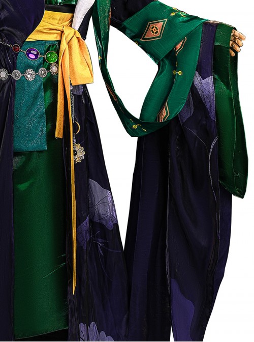 Game Where Winds Meet Halloween Cosplay Drunk Flower Shade Sect Men Costume Set