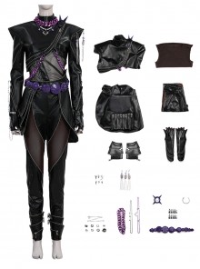 Movie Animated KPop Demon Hunters Halloween Cosplay Rumi Leather Jacket Costume Set