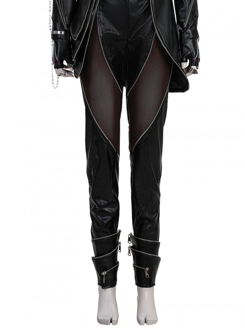 Movie Animated KPop Demon Hunters Halloween Cosplay Rumi Leather Jacket Costume Set