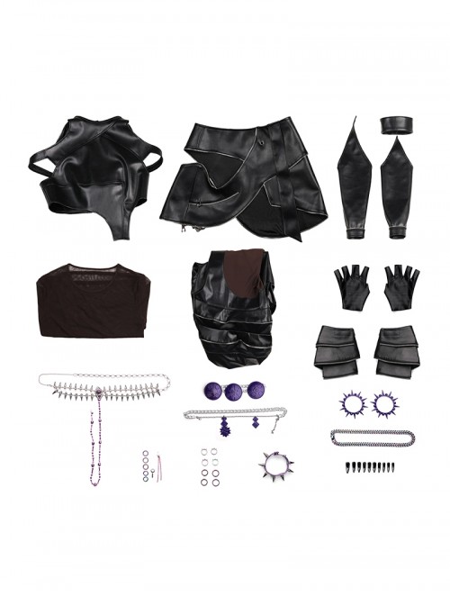 Animated Movie KPop Demon Hunters Halloween Cosplay Zoey Leather Jacket Costume Set