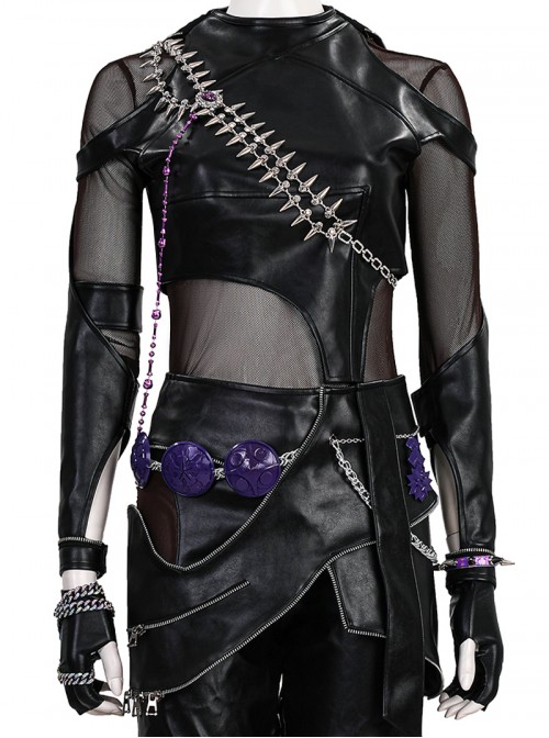 Animated Movie KPop Demon Hunters Halloween Cosplay Zoey Leather Jacket Costume Set