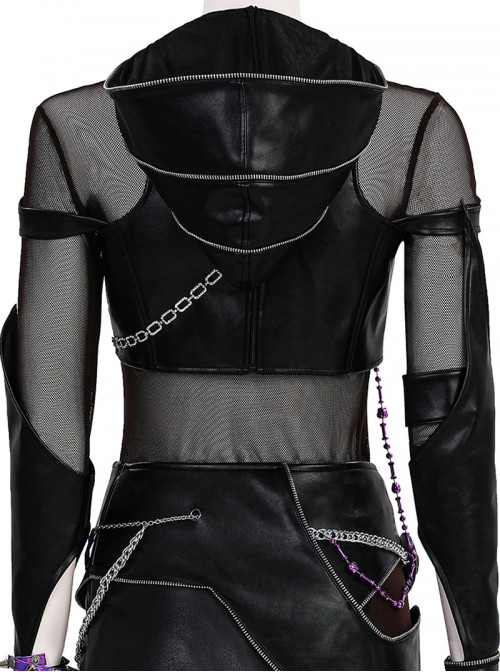 Animated Movie KPop Demon Hunters Halloween Cosplay Zoey Leather Jacket Costume Set