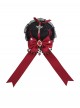 Dark Gorgeous Elegant Style Wings Sword Bat Shape Gem Metal Pearl Chain Bowknot Ribbon Lace Decoration Gothic Lolita Small Top Hat