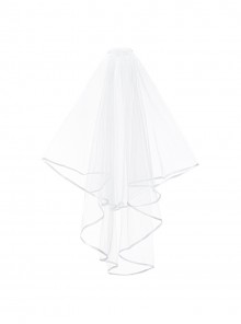 Before Dawn Series White Dreamlike Simple Elegant Line Decoration Gothic Lolita Lace Veil