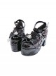 Coronation Gift Box Series Japanese Style Crown Bowknot Heart Rhinestone Decoration Sweet Lolita High Heel Platform Shoes